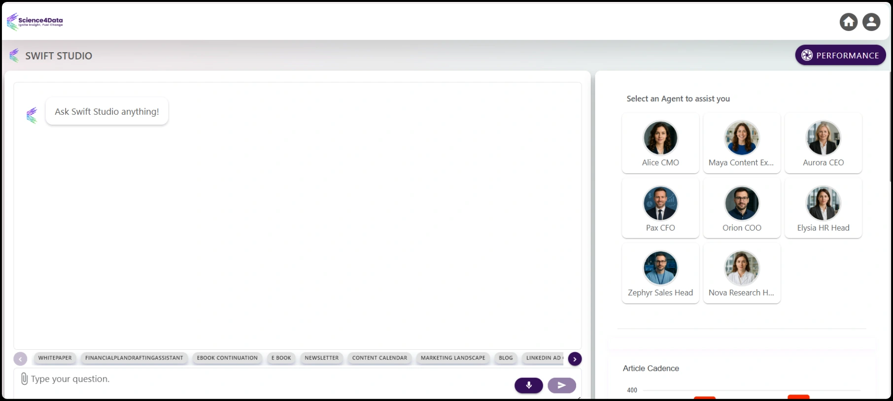 Swift Studio Interface