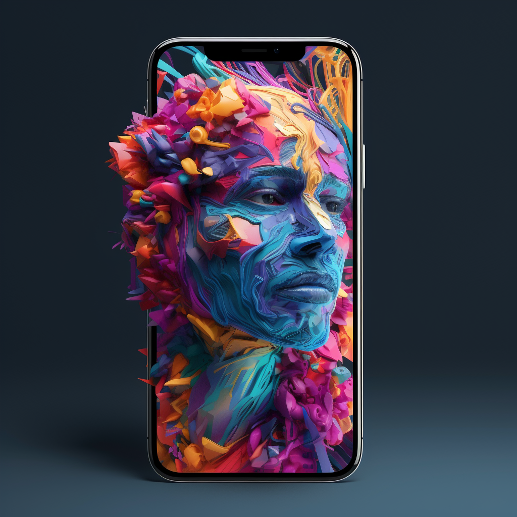 futuristic, high-tech, Elevating Generative AI on Smartphones, hyper-detailed, hyper-realistic, bold colors