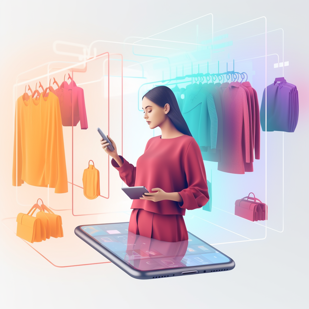 Revolutionizing E-Commerce, AI to Enhance Operations and Customer Experience During Peak Shopping Times, hyper-detailed, hype-realistic, bold colors